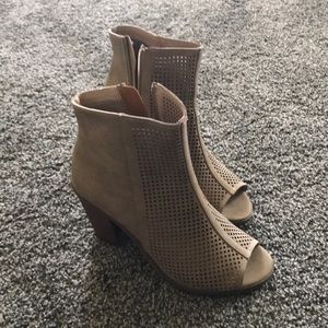 Peep toe booties